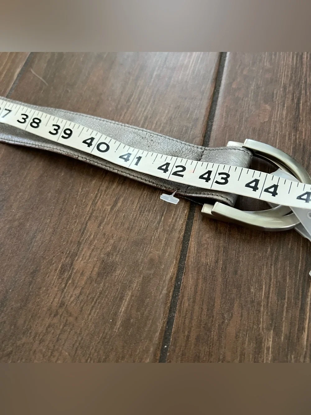 Vintage 90s Metallic Silver Liz Claiborne Leather Belt size L